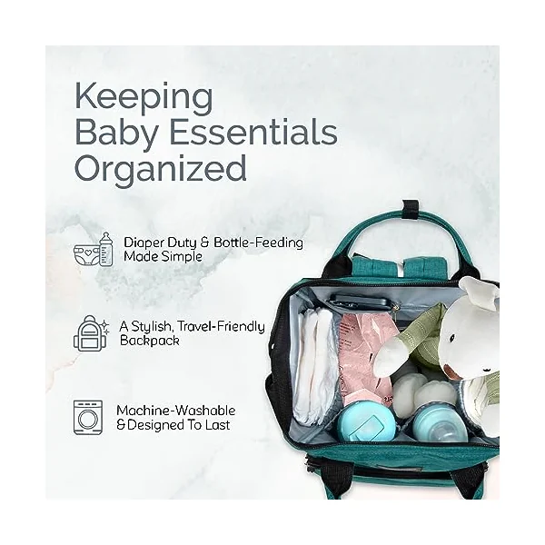 KiddyCare Multipurpose Waterproof Baby Changing Backpack | Unisex, Stylish Maternity Bag - Dark Gray