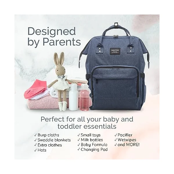 KiddyCare Multipurpose Waterproof Baby Changing Backpack | Unisex, Stylish Maternity Bag - Dark Gray