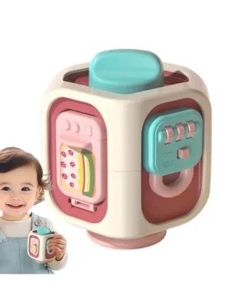Kids Activity Cube 6-Sided Interactive Relief Learning Toys | Kids Shape Sorter Fidget Busy Box for Boys Girls Home School Classroom Preschool Airplane Travel Birthday