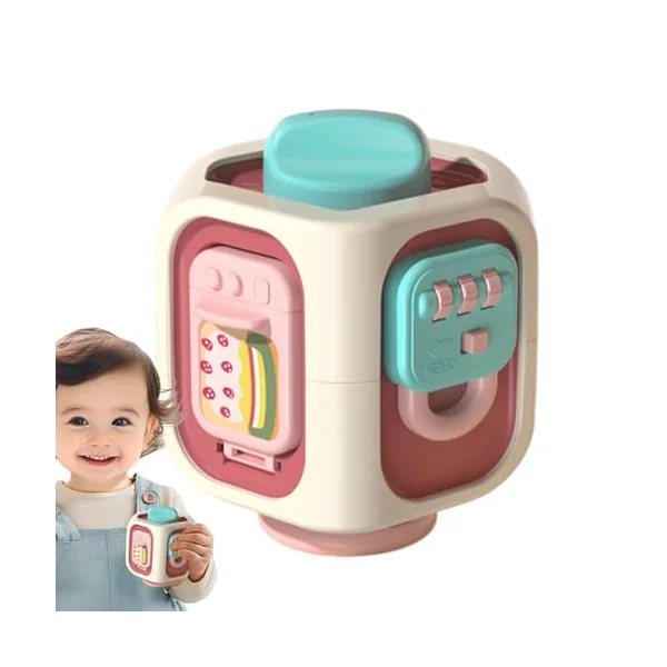 Kids Activity Cube 6-Sided Interactive Relief Learning Toys | Kids Shape Sorter Fidget Busy Box for Boys Girls Home School Classroom Preschool Airplane Travel Birthday