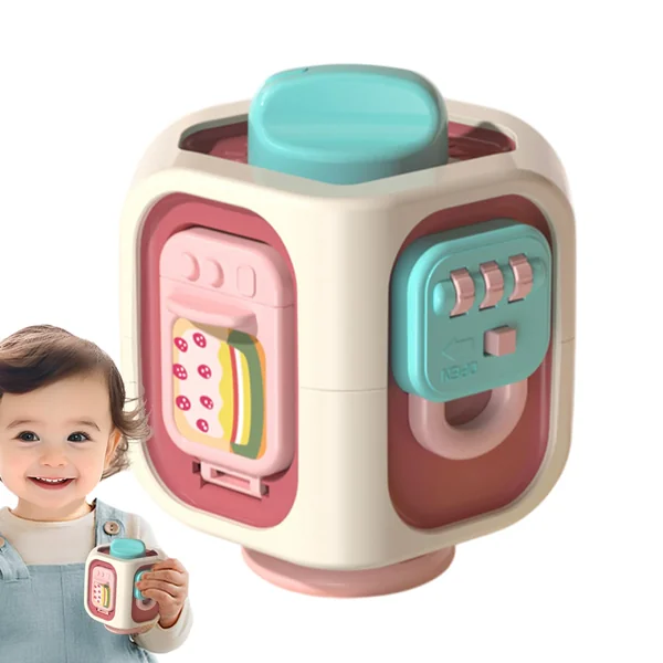 Kids Activity Cube 6-Sided Interactive Relief Learning Toys | Kids Shape Sorter Fidget Busy Box for Boys Girls Home School Classroom Preschool Airplane Travel Birthday