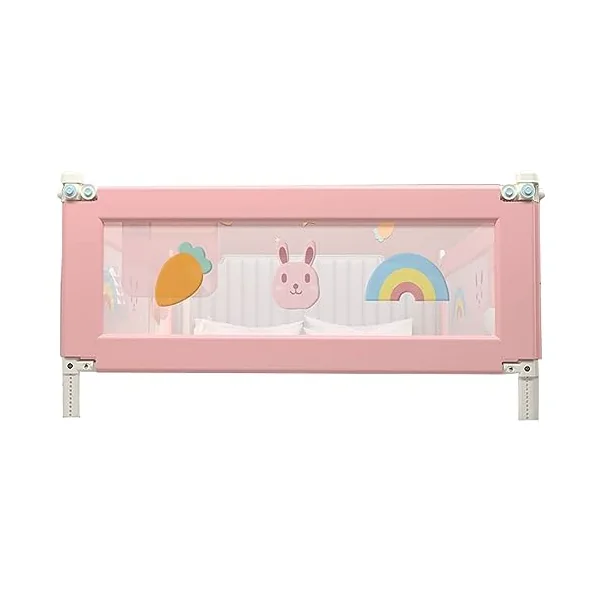 Kids Bed Guard Rail for Toddlers, Full Size Toddler Bed Frame with Rails, Vertical Lifting Collapsible Baby Safety Bed Rail Guards, with Pattern Extra Length Bed Rail (1.8m)