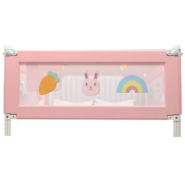 Kids Bed Guard Rail for Toddlers, Full Size Toddler Bed Frame with Rails, Vertical Lifting Collapsible Baby Safety Bed Rail Guards, with Pattern Extra Length Bed Rail (1.8m)