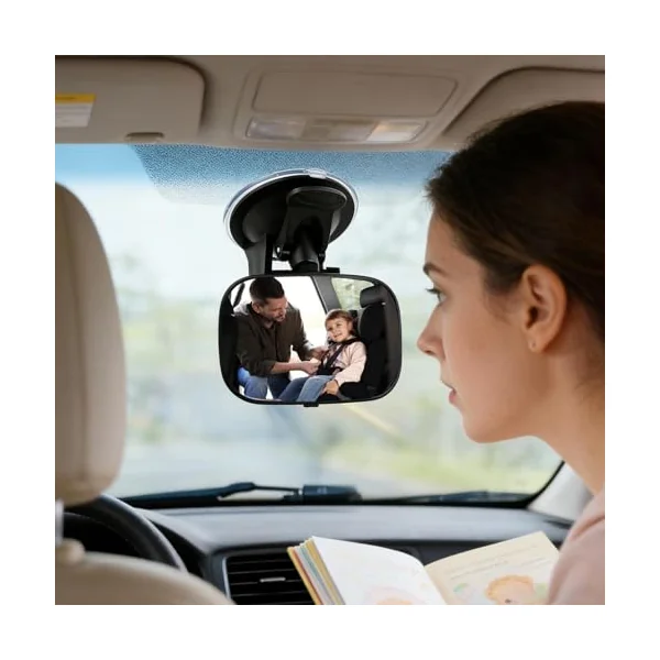Kids Car Mirror 360 Degree Rotation Automotive Glass | 360 Degree Rotation Mirror Car Seat Rear Facing for Automotive SUV Truck Backseat Travel Observation