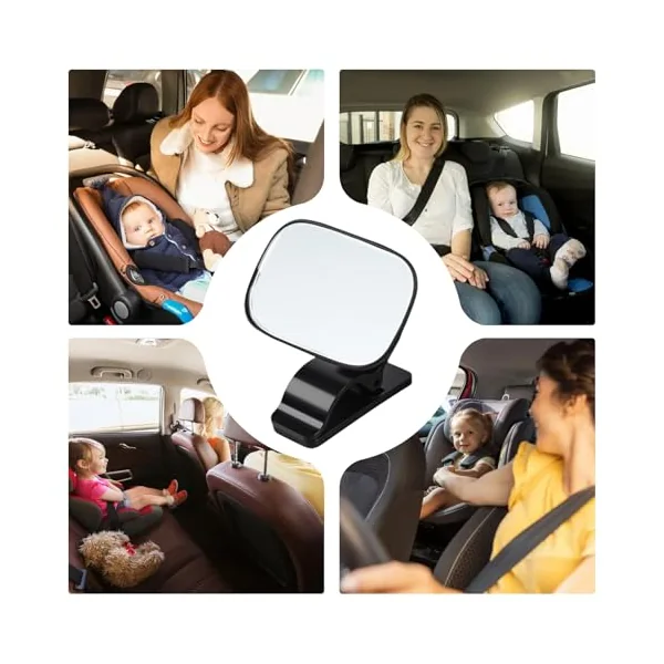 Kids Car Mirror 360 Degree Rotation Glass | 360 Degree Rotatio Kids Car Seat Mirror Rear Facing for SUV Truck Backseat Travel Viewing Road Trips