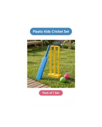 Kids Cricket Practice Set Plastic Cricket Bat and Soft Ball Outdoor Sports Toy for Beginners, Garden Games Equipment Boys & Girls