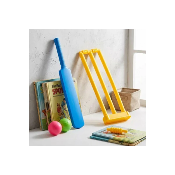 Kids Cricket Practice Set Plastic Cricket Bat and Soft Ball Outdoor Sports Toy for Beginners, Garden Games Equipment Boys & Girls