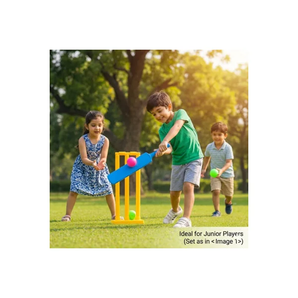 Kids Cricket Practice Set Plastic Cricket Bat and Soft Ball Outdoor Sports Toy for Beginners, Garden Games Equipment Boys & Girls
