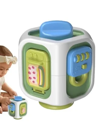 Kids Cube Toy 6-Sided Interactive Relief Educational Toys | Kids Shape Sorter Activity Ball Box for Boys Girls Home School Preschool Homeschool Airplane Car Travel Travel