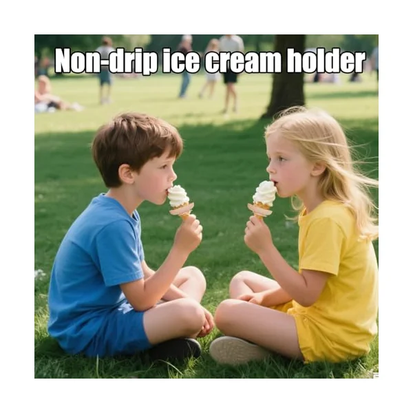 Kids Ice Cream Holder 5 Pieces Silicone Reusable Melting Snacks | Anti Drip Ice Cream Holder Catch Before Dripping for Boys Girls Kids Home Travel Outdoor