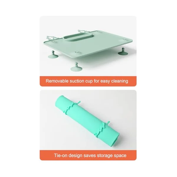 Kids Silicone Placemat Portable Non-Slip Mat | Food Mat with Anti-Collision Edge for Kids Table Food Feeding Desk Dinner