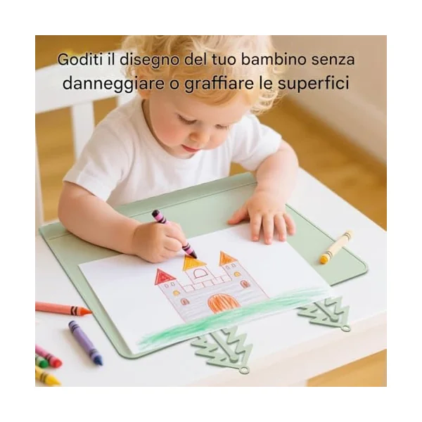 Kids Silicone Placemat Portable Non-Slip Mat | Food Mat with Anti-Collision Edge for Kids Table Food Feeding Desk Dinner