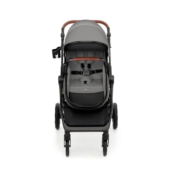 Kinderkraft ESME 2-in-1 Stroller up to 25kg, carrycot converts to Pushchair in 3 Moves, Travel System adapters Included, Puncture-Proof Sprung Wheels, Folds Compact, Accessories Set, Grey