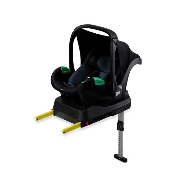 Kinderkraft Mink PRO Car Seat 40-75 cm with Isofix Base, Support Leg, Crashtested, Rearward Facing Position, Security Systems, Adjustable headrest, Black