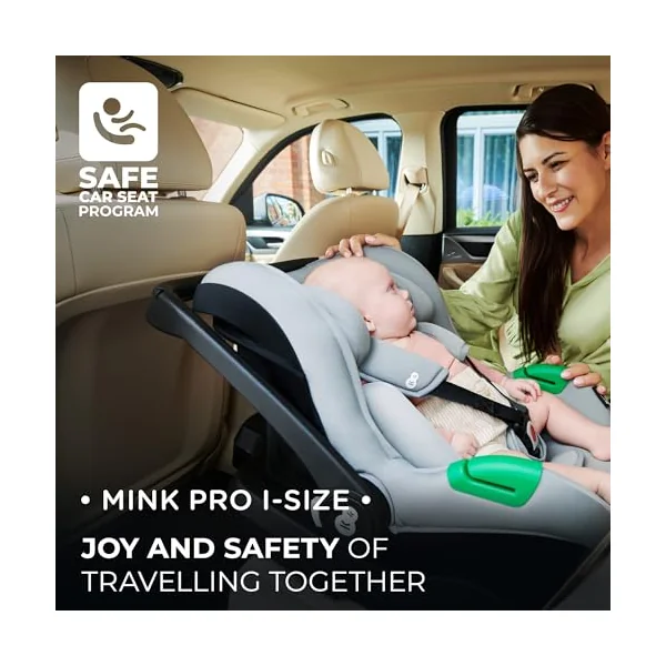 Kinderkraft Mink PRO Car Seat 40-75 cm with Isofix Base, Support Leg, Crashtested, Rearward Facing Position, Security Systems, Adjustable headrest, Black