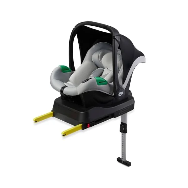 Kinderkraft Mink PRO Car Seat 40-75 cm with Isofix Base, Support Leg, Crashtested, Rearward Facing Position, Security Systems, Adjustable headrest, Gray