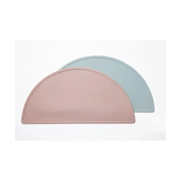 kindsgard Silmat Silicone Place Mats - Set of 2 Non-Slip Placemats for Children - BPA-Free, Easy to Clean & Dishwasher Safe - Flexible Table Mat Made of High-Quality Silicone (Pink & Mint)