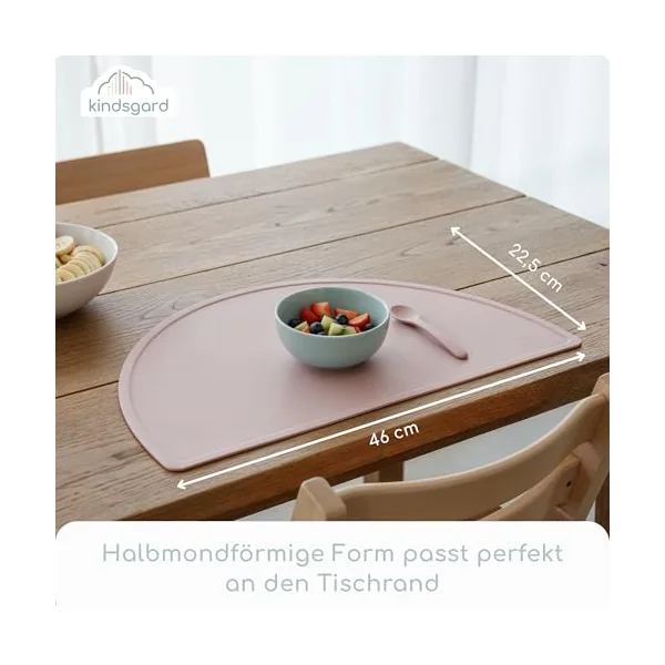 kindsgard Silmat Silicone Place Mats - Set of 2 Non-Slip Placemats for Children - BPA-Free, Easy to Clean & Dishwasher Safe - Flexible Table Mat Made of High-Quality Silicone (Pink & Mint)
