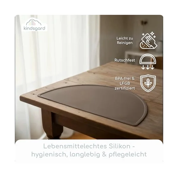 kindsgard Silmat Silicone Place Mats - Set of 2 Non-Slip Placemats for Children - BPA-Free, Easy to Clean & Dishwasher Safe - Flexible Table Mat Made of High-Quality Silicone (Pink & Mint)
