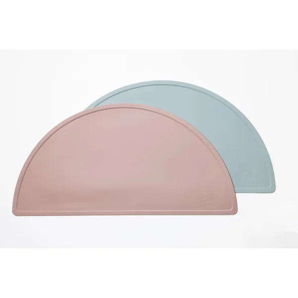 kindsgard Silmat Silicone Place Mats - Set of 2 Non-Slip Placemats for Children - BPA-Free, Easy to Clean & Dishwasher Safe - Flexible Table Mat Made of High-Quality Silicone (Pink & Mint)