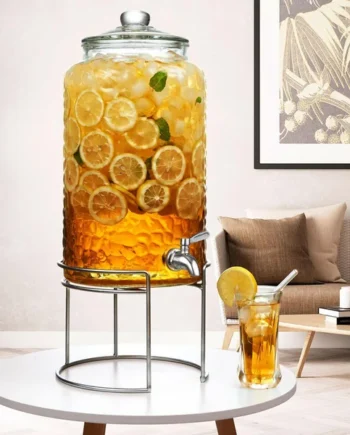 King Crystal 12 Litres Glass Drink Dispenser with Stand