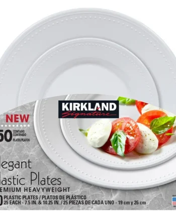 Kirkland Signature Elegant Plastic Plate, 50 Pack