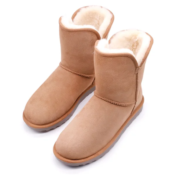 Kirkland Signature Ladies Scalloped Shearling Boot in Chestnut