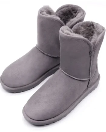 Kirkland Signature Ladies Scalloped Shearling Boot in Grey, Size 4