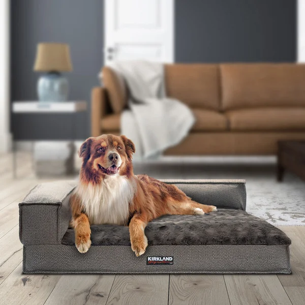 Kirkland Signature Memory Foam Bolster in Grey Herringbone, 36"x 42"
