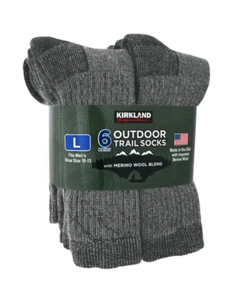 Kirkland Signature Men's Outdoor Trail Sock, 6 Pack
