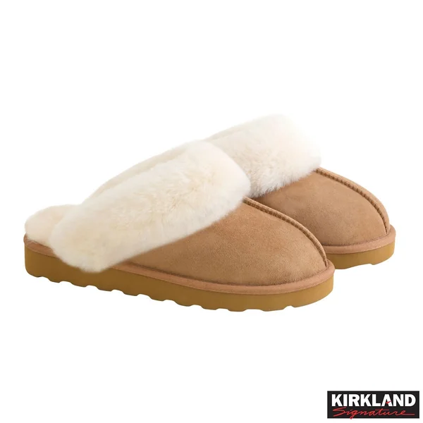 Kirkland Signature Women's Shearling Slippers in Chestnut, Size 4
