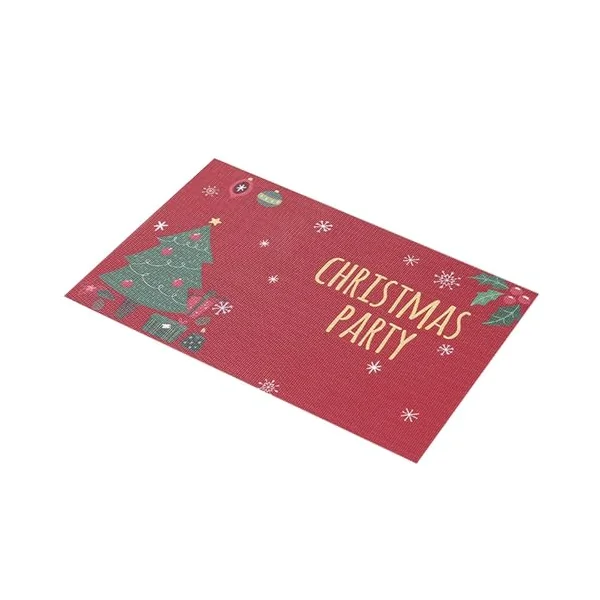 KnSam Place Mat Christmas Modern Square Set of 4 70% Vinyl 30% Polyester Place Mat Christmas Washable Christmas Tree Pattern Table Coasters Coffee Table Red for Restaurant 30 x 45 cm