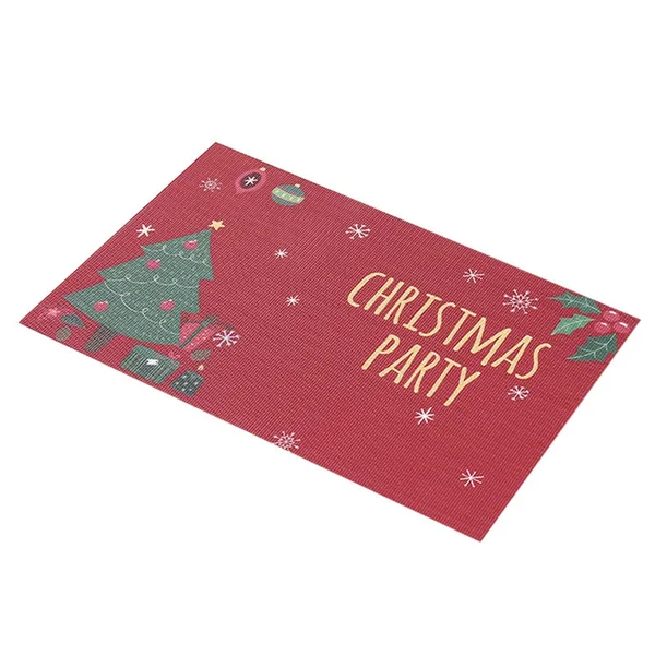 KnSam Place Mat Christmas Modern Square Set of 4 70% Vinyl 30% Polyester Place Mat Christmas Washable Christmas Tree Pattern Table Coasters Coffee Table Red for Restaurant 30 x 45 cm