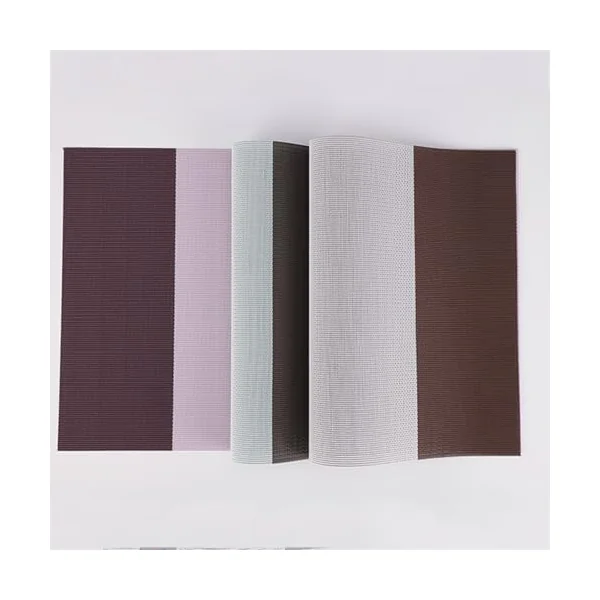 KnSam Place Mats Retro Vintage Square Set of 2, 70% PVC + 30% PET Place Mats Boho Two-Tone Rectangular with Leaf Pattern, Dining Table Mat, Grey for Kitchen and Restaurant, 45 x 30 cm