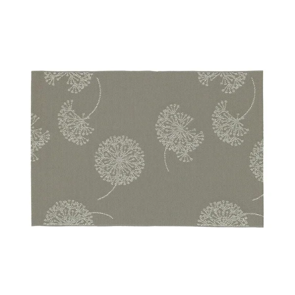KnSam Set of 6 Christmas Placemats, Washable, Square, 45 x 30 cm, 70% PVC + 30% PET Placemats, Vintage, Rectangular with Dandelion Pattern, Heat-Resistant, Table Coasters, Decoration, Light Grey, for