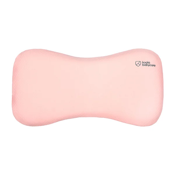 KOALA BABYCARE Plagiocephaly Baby Pillow with Two Removable Pillowcases to Help Prevent and Treat Flat Head Syndrome in Memory Foam - Koala Perfect Head - Pink