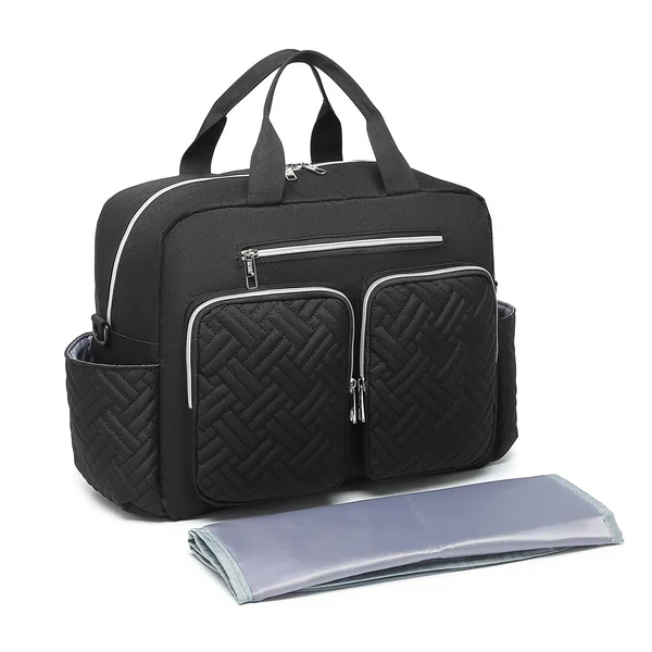 Kono Baby Changing Bag with Portable Changing Mat，Nappy Bags for Mum & Dad | Diaper Bag with Pram Clips and Insulated Pockets, Large Hospital Maternity Tote for Newborn Baby Essentials