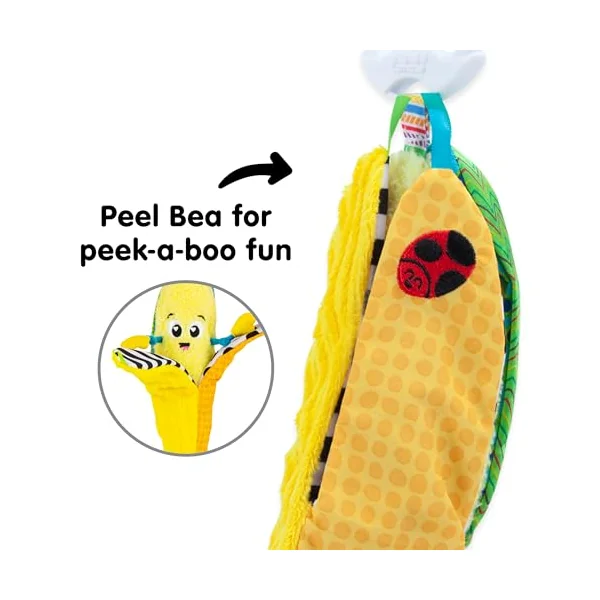 LAMAZE Bea the Banana, Clip on Pram and Pushchair Newborn Baby Toy, Sensory Toy for Babies with Colours and Sounds, Development Toy for Boys and Girls Aged 0 to 24 Months