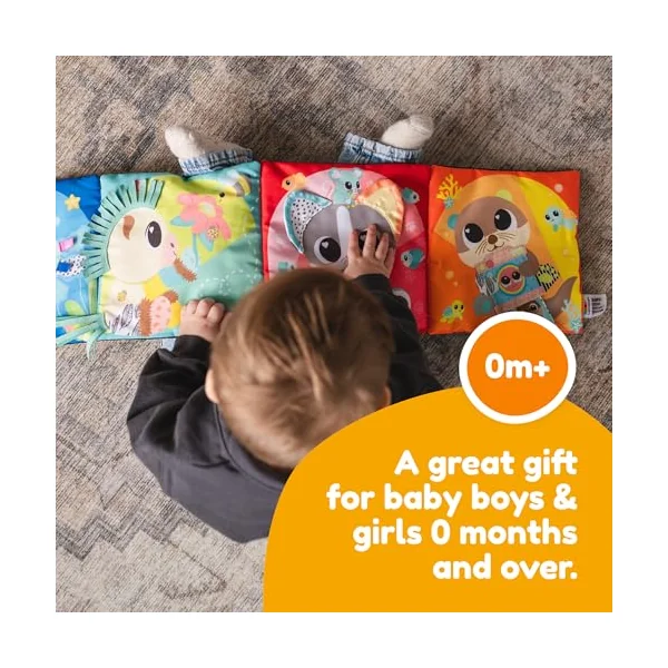 LAMAZE My First Friends Activity Mat, Double‑Sided Tummy Time Play Mat, High Contrast & Colourful Animals, Satin Ribbons, Crinkle Ears, Mirror, Travel‑Friendly, Supports Visual & Motor Milestones
