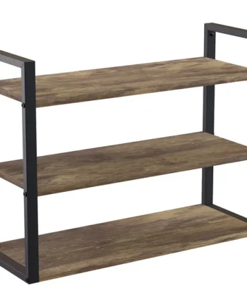 Lana Matt Wood Rectangular Wall-mounted Bathroom Shelf (D)23.5cm (H)48cm (L)23.5cm