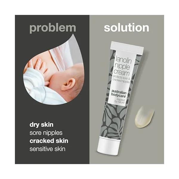 Lanolin Nipple Cream – Soothing Relief for Sore Nipples During Breastfeeding – 100% Pure Lanolin Moisturizer