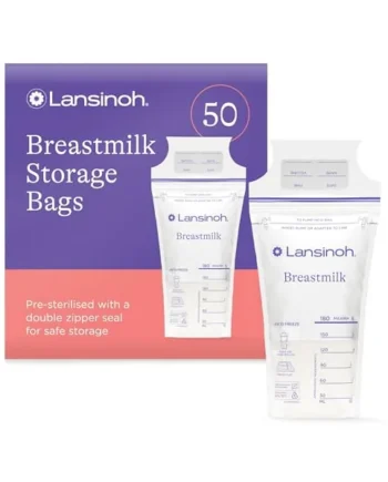 Lansinoh Breast Milk Storage Bags - Pre-Sterilised, Leakproof - 50 Pack | BPA/BPS-Free - Fridge & Freezer Breastmilk Pouches - Pump into bag with Lansinoh Breast Pumps - Breastfeeding Essentials