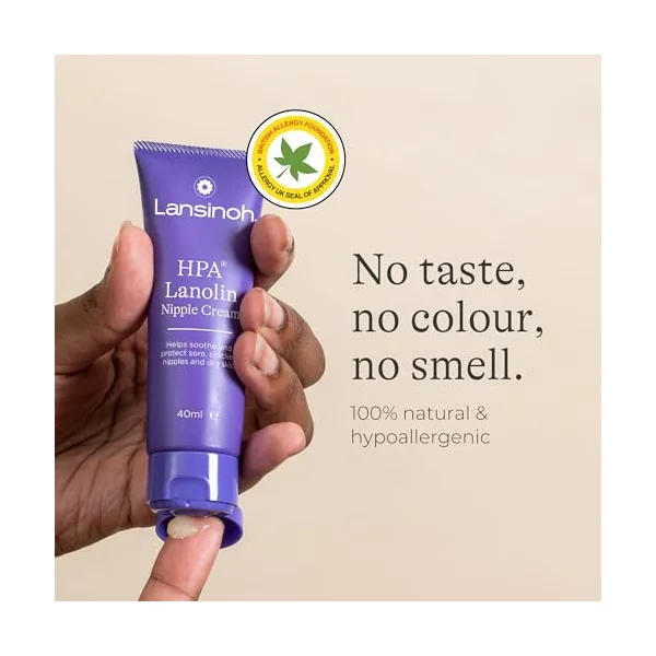 Lansinoh HPA Lanolin Nipple Cream - 2 x 40ml - 100% Natural Hypoallergenic | Sore Nipples Cracked Skin Breast Feeding Tasteless & Odourless BPA BPS-free Breastfeeding Hospital Bag Maternity Essentials