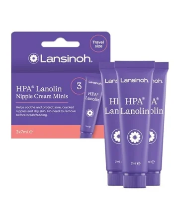 Lansinoh HPA Lanolin Nipple Cream - 3 x 7ml - 100% Natural Hypoallergenic | Sore Nipples Cracked Skin Breast Feeding Tasteless & Odourless BPA BPS-free Breastfeeding Hospital Nappy Bag Essentials