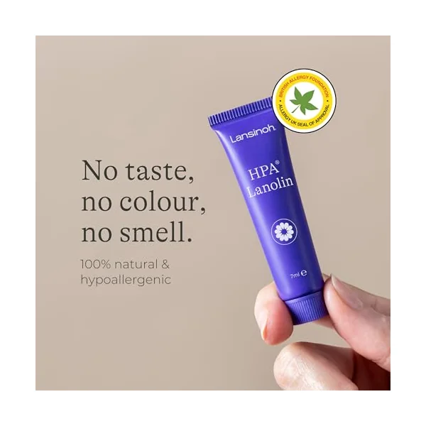 Lansinoh HPA Lanolin Nipple Cream - 3 x 7ml - 100% Natural Hypoallergenic | Sore Nipples Cracked Skin Breast Feeding Tasteless & Odourless BPA BPS-free Breastfeeding Hospital Nappy Bag Essentials