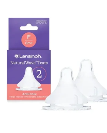 Lansinoh NaturalWave Anti-Colic Baby Bottle Teats - Fast Flow- 2 Pack | BPA & BPS-Free - Clinically Proven to Reduce Nipple Confusion - Compatible with Lansinoh Bottles