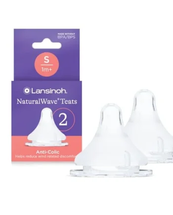 Lansinoh NaturalWave Anti-Colic Baby Bottle Teats - Slow Flow - 2 Pack | BPA & BPS-Free - Clinically Proven to Reduce Nipple Confusion - Compatible with Lansinoh Bottles