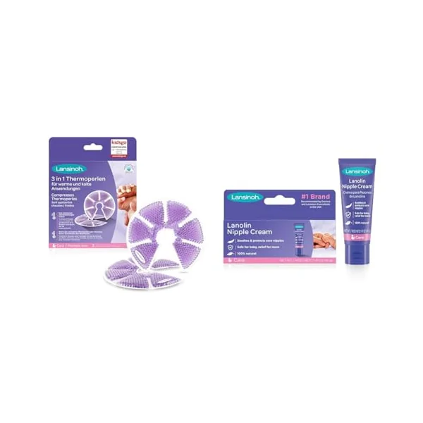 Lansinoh Therapearl 3-in-1 Breast Therapy for Breastfeeding mums & HPA Lanolin Nipple Cream 40ml for Breastfeeding New mums