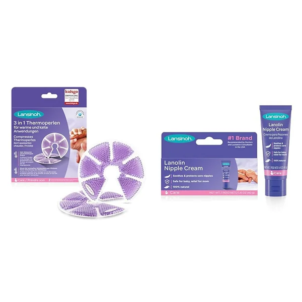Lansinoh Therapearl 3-in-1 Breast Therapy for Breastfeeding mums & HPA Lanolin Nipple Cream 40ml for Breastfeeding New mums