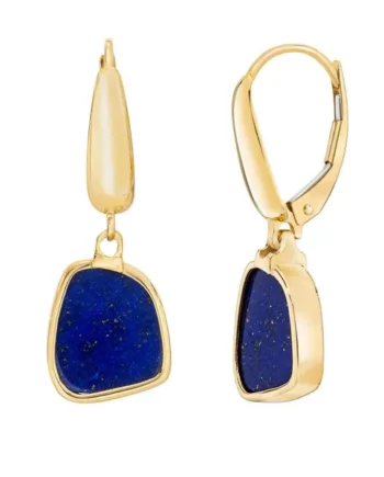 Lapis Earrings, 14ct Yellow Gold